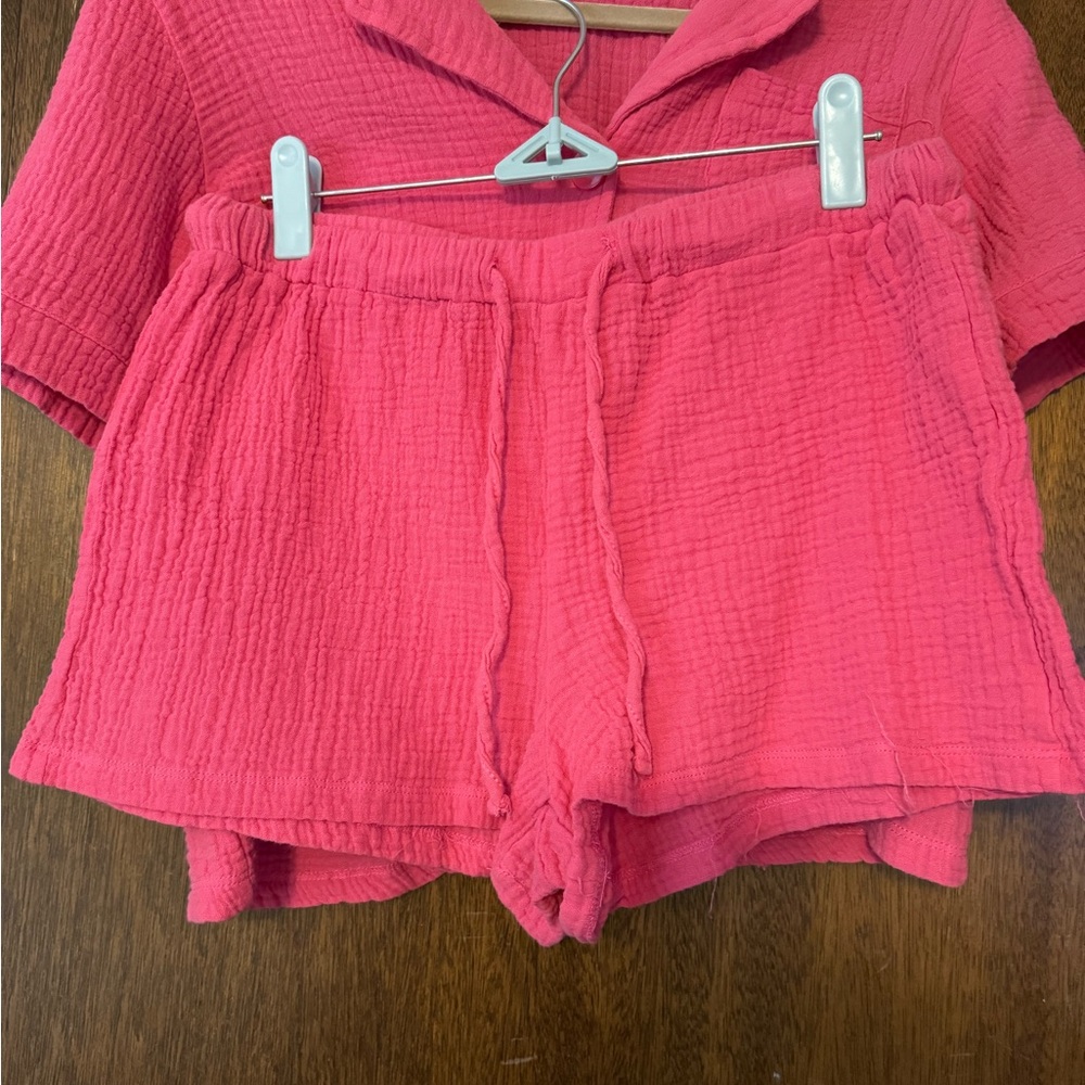 Pink button down matching set - Picture 6 of 6